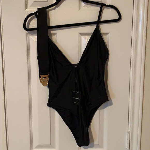 NWT JLUXLABEL Black Aquarius Gold Belted Swimsuit - Picture 3 of 9